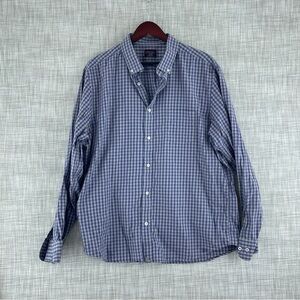 Untuckit Shirt Button Down Long Sleeve Mens Size XXL gingham blue shirt 3529